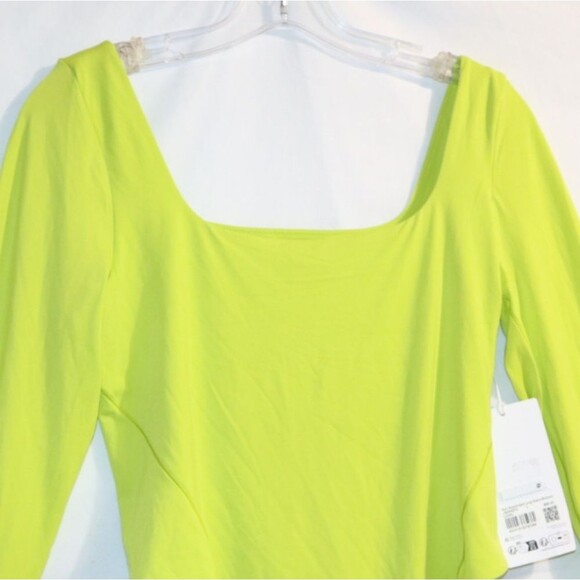 Lululemon Wundermost Nulu Square-Neck Long-Sleeve Bodysuit  Lichen Lime NWT - Picture 16 of 16
